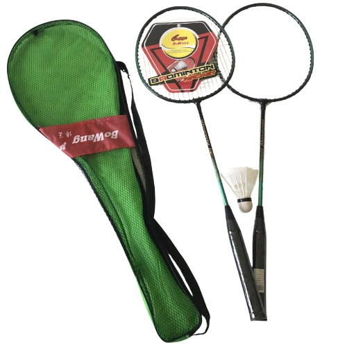 סט לבדמינטון זוג מחבטים וכדור נוצה